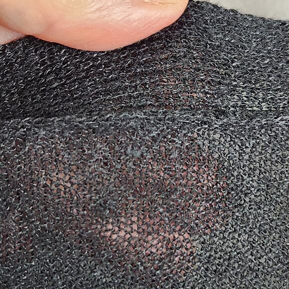 Halogen Linen Blend Open Front Cardigan Women’s SZ LG Navy Blue Long Sleeve EUC - Picture 7 of 11